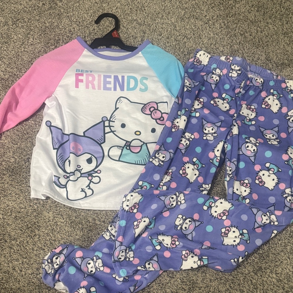 Hello Kitty Kids Pajama Set - Pink, Blue, and White